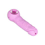 Dick Energy Silicone Hand Pipe w/ Glass Bowl - 5.25